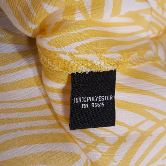 Rafaella Sleeveless Blouse Women's 14 EUC Ruffles Shirt Yellow/White Tank Top - Picture 5 of 7